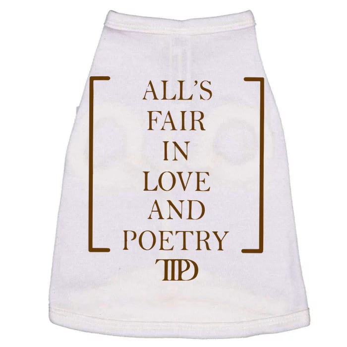 AllS Fair In Love And Poetry 2 Side Ttpd Doggie Tank