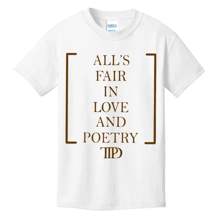 AllS Fair In Love And Poetry 2 Side Ttpd Kids T-Shirt