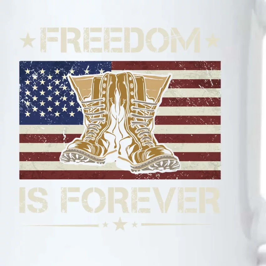 America Freedom Is Forever Army Veteran Gift Black Color Changing Mug