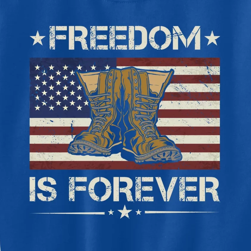 America Freedom Is Forever Army Veteran Gift Kids Sweatshirt