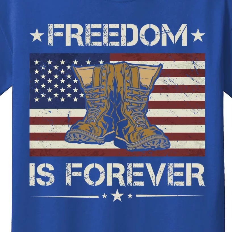 America Freedom Is Forever Army Veteran Gift Kids T-Shirt