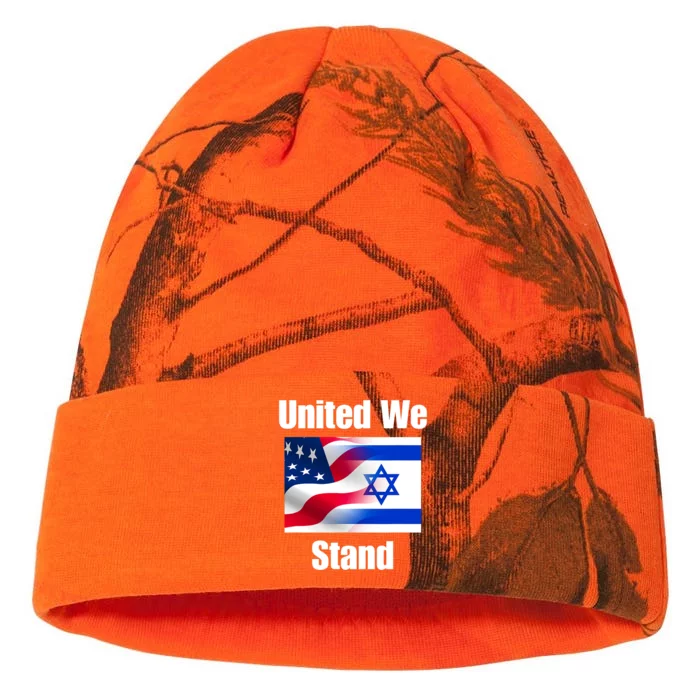 American Flag Israel Flag United We Stand Kati - 12in Camo Beanie