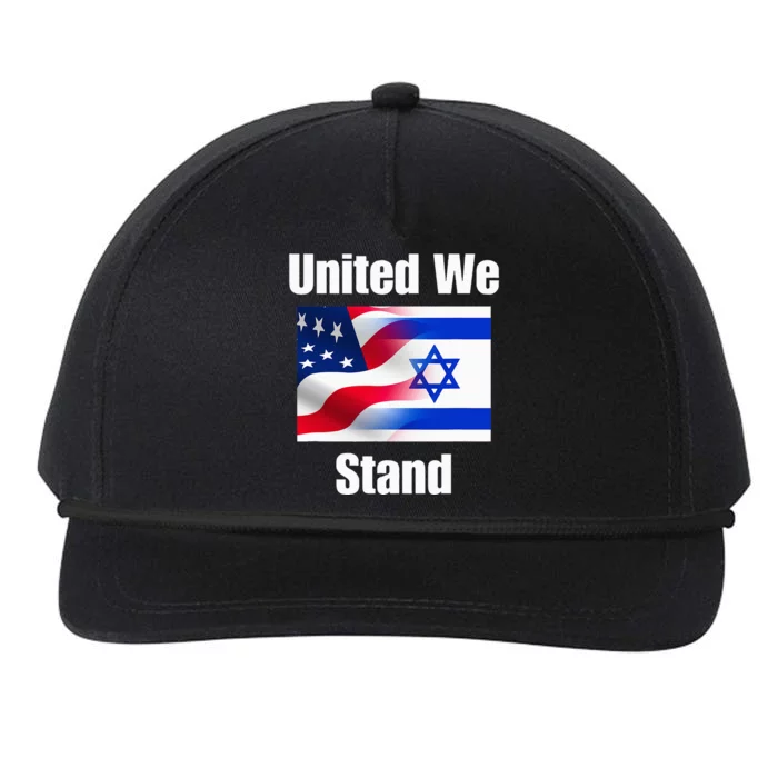 American Flag Israel Flag United We Stand Snapback Five-Panel Rope Hat