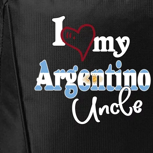 Argentinian Flag I Love My Argentino Uncle Remera Argentina Cool Gift City Backpack