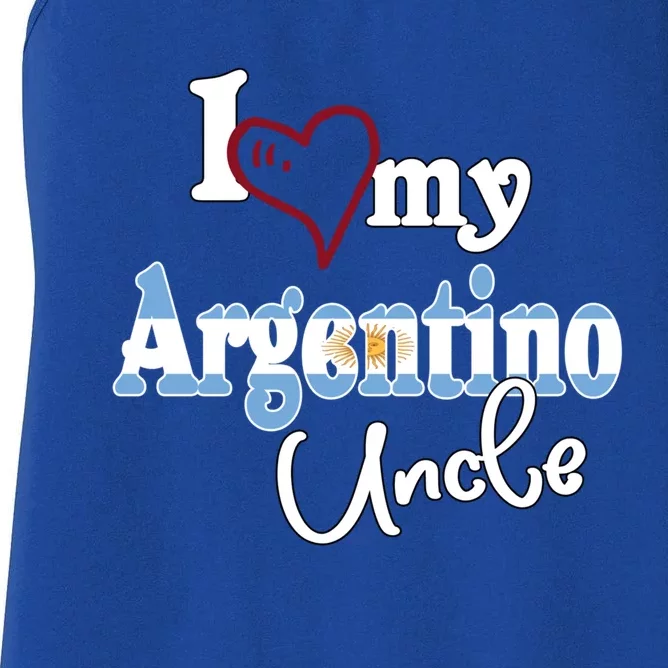 Argentinian Flag I Love My Argentino Uncle Remera Argentina Cool Gift Women's Racerback Tank