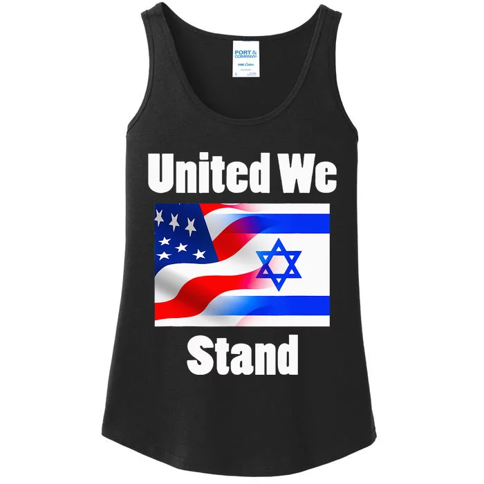 American Flag Israel Flag United We Stand Ladies Essential Tank