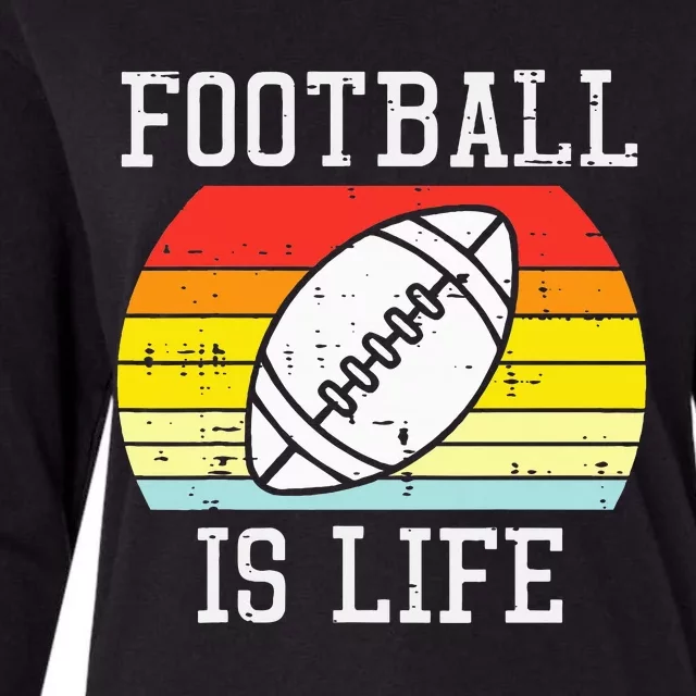 American Football Is Life Sunset Retro Sports Womens Cotton Relaxed Long Sleeve T-Shirt