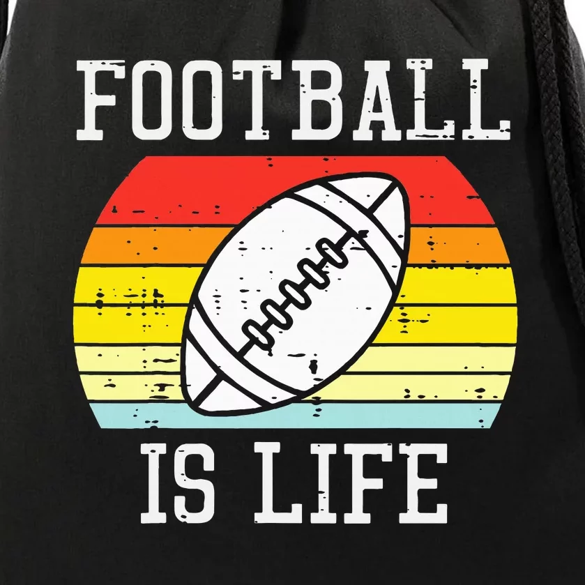 American Football Is Life Sunset Retro Sports Drawstring Bag