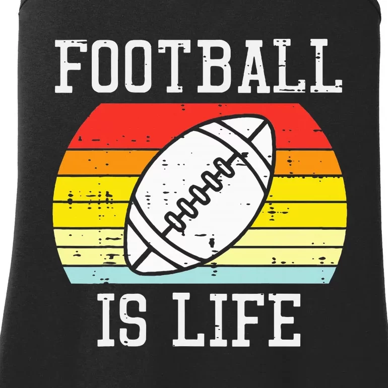 American Football Is Life Sunset Retro Sports Ladies Essential Tank