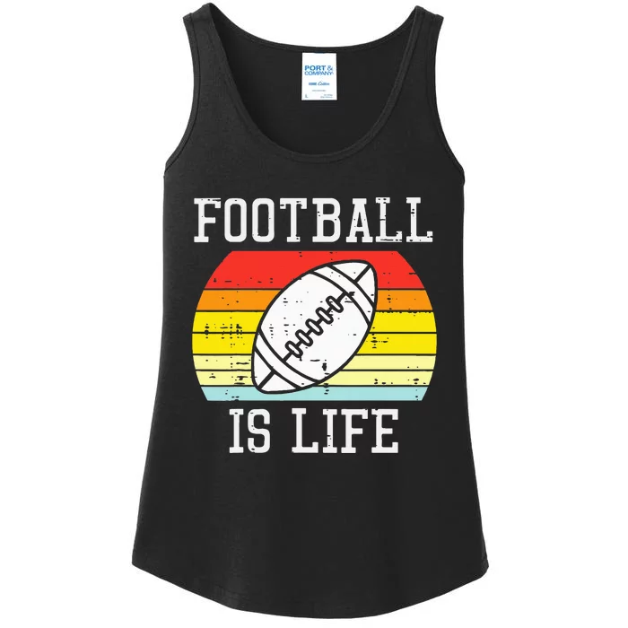 American Football Is Life Sunset Retro Sports Ladies Essential Tank