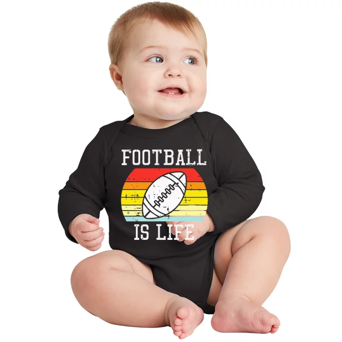 American Football Is Life Sunset Retro Sports Baby Long Sleeve Bodysuit