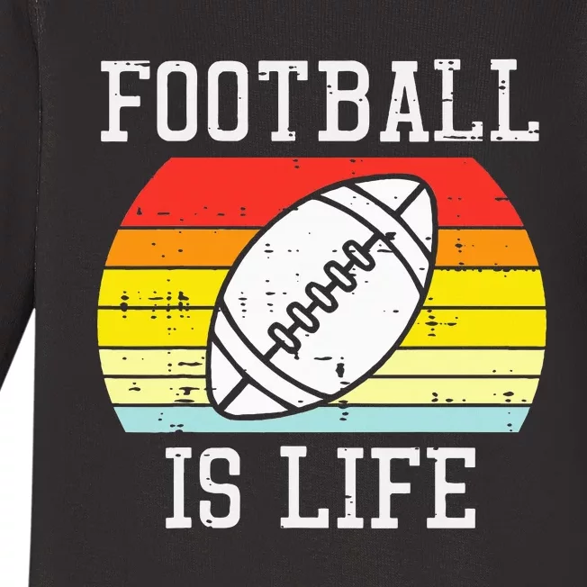 American Football Is Life Sunset Retro Sports Baby Long Sleeve Bodysuit