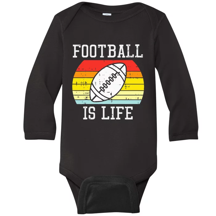 American Football Is Life Sunset Retro Sports Baby Long Sleeve Bodysuit