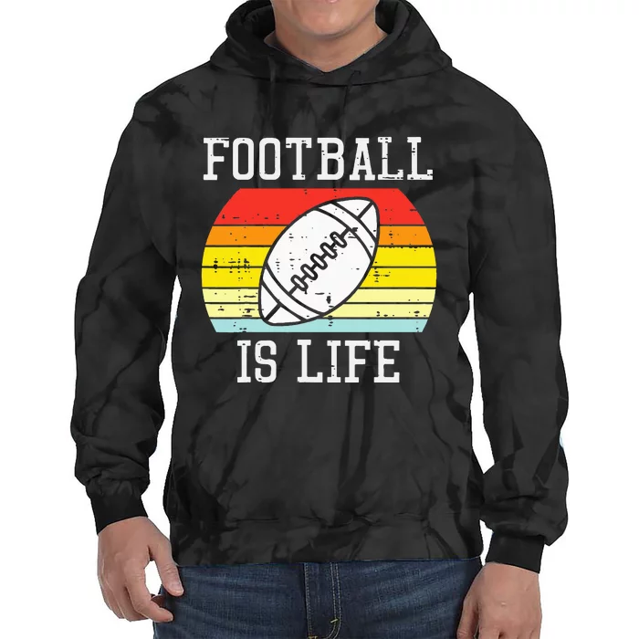 American Football Is Life Sunset Retro Sports Tie Dye Hoodie