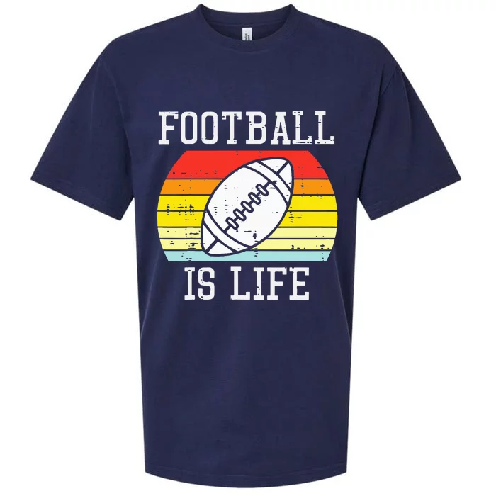 American Football Is Life Sunset Retro Sports Sueded Cloud Jersey T-Shirt