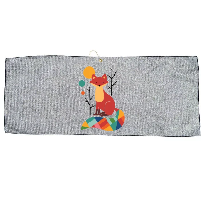 Abstract Fox Illustration Pattern Large Microfiber Waffle Golf Towel