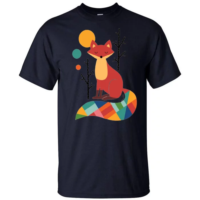 Abstract Fox Illustration Pattern Tall T-Shirt