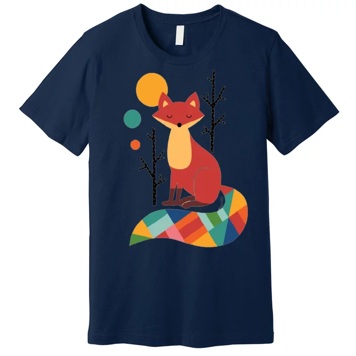 Abstract Fox Illustration Pattern Premium T-Shirt