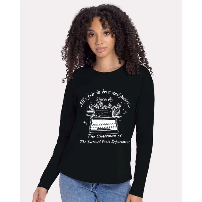 AllS Fair In Love & Poetry Funny Valentines Day Womens Cotton Relaxed Long Sleeve T-Shirt