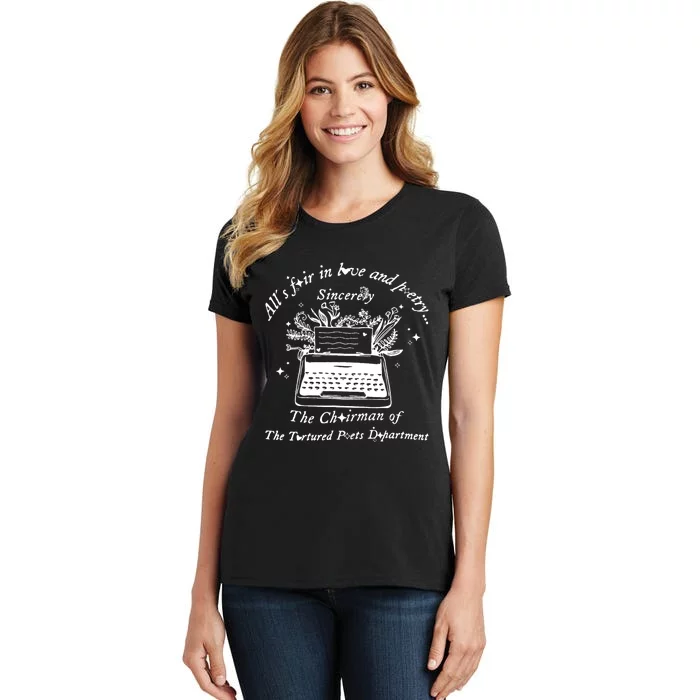 AllS Fair In Love & Poetry Funny Valentines Day Women's T-Shirt