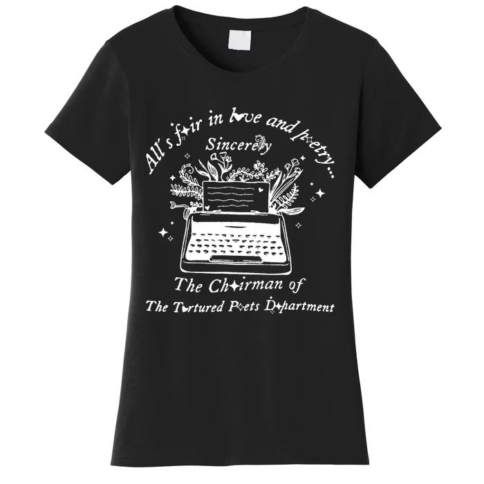 AllS Fair In Love & Poetry Funny Valentines Day Women's T-Shirt