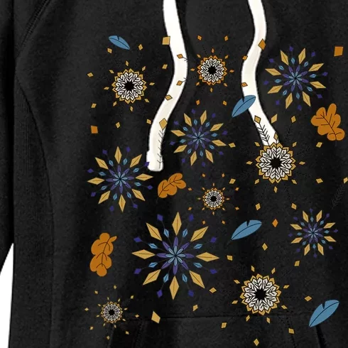 Autumn Fall Inspired Design Falling Leaves Nature Bird Women's Fleece Hoodie