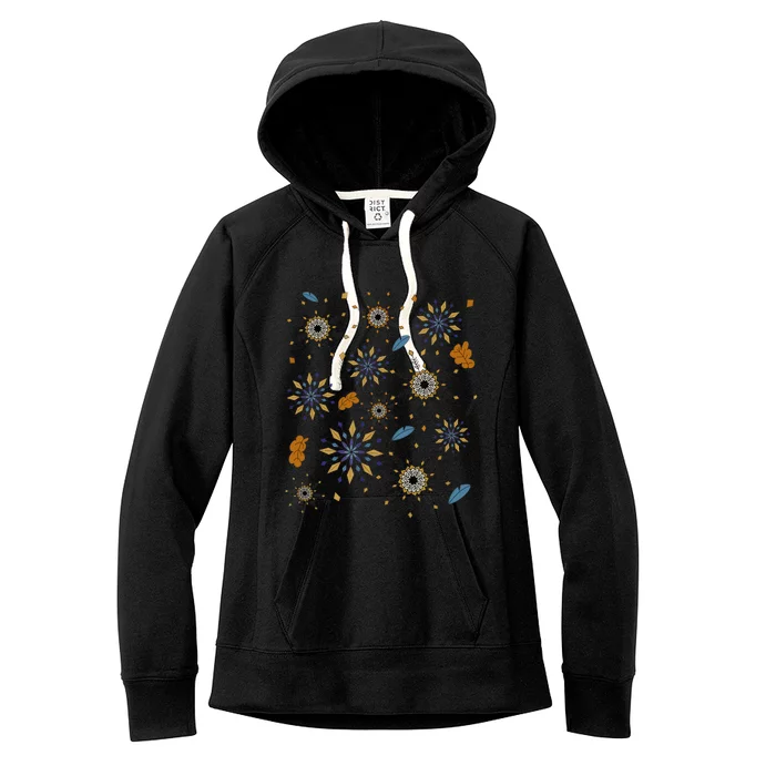 Autumn Fall Inspired Design Falling Leaves Nature Bird Women's Fleece Hoodie