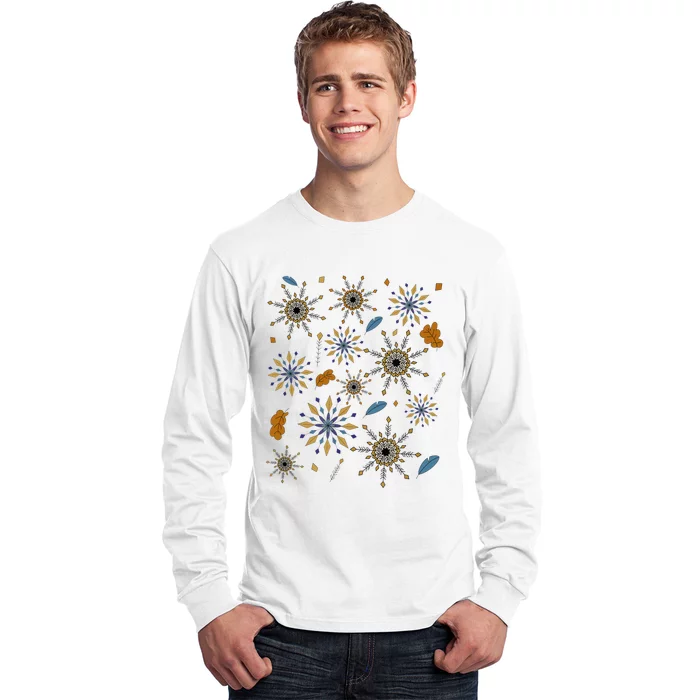 Autumn Fall Inspired Design Falling Leaves Nature Bird Long Sleeve Shirt