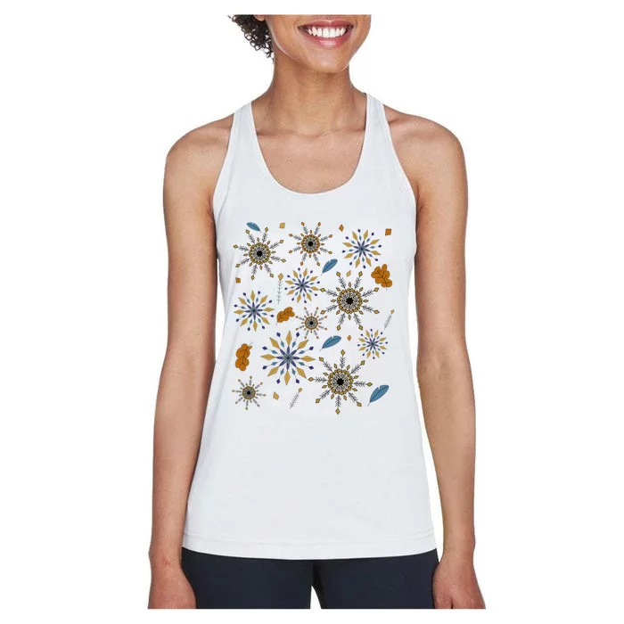 Autumn Fall Inspired Design Falling Leaves Nature Bird Women's Racerback Tank