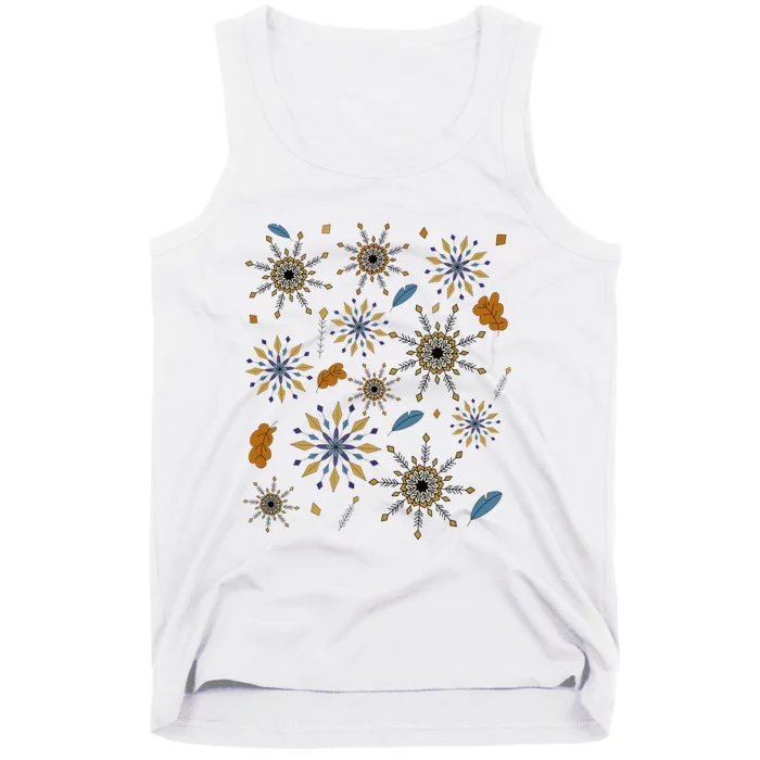 Autumn Fall Inspired Design Falling Leaves Nature Bird Tank Top