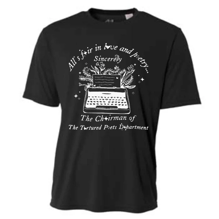 AllS Fair In Love & Poetry Funny Valentines Day Cooling Performance Crew T-Shirt