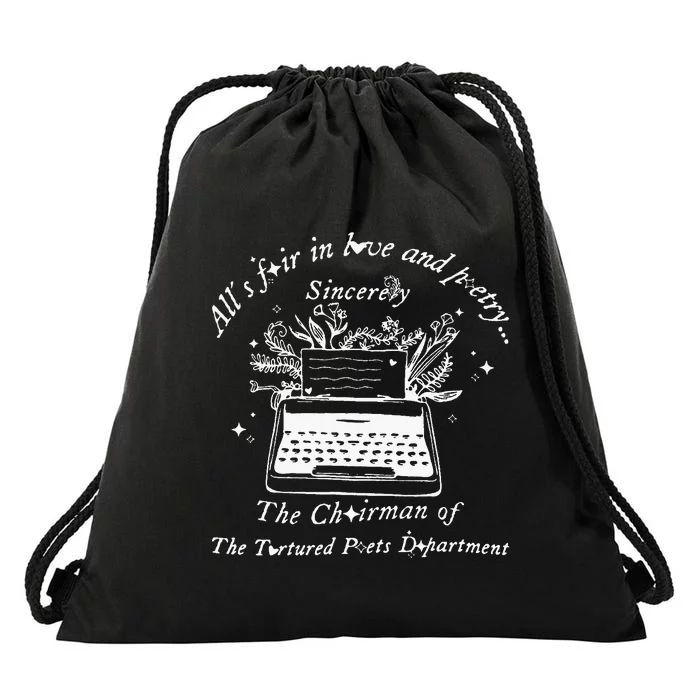 AllS Fair In Love & Poetry Funny Valentines Day Drawstring Bag