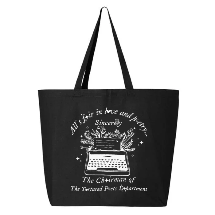 AllS Fair In Love & Poetry Funny Valentines Day 25L Jumbo Tote