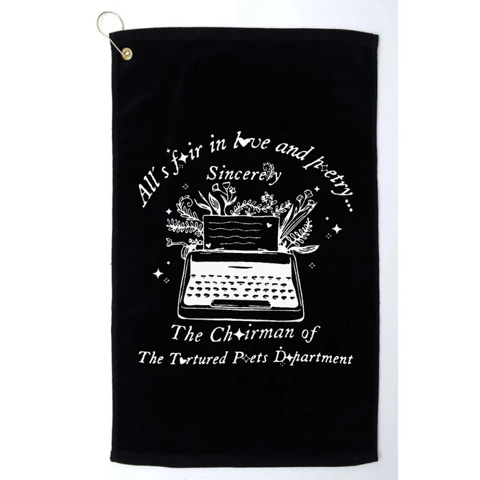 AllS Fair In Love & Poetry Funny Valentines Day Platinum Collection Golf Towel