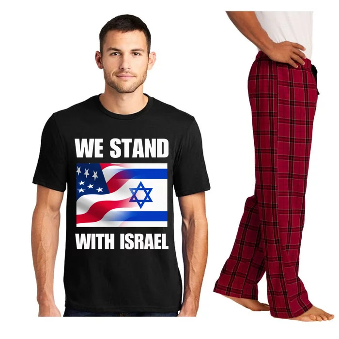 American Flag Israel Flag We Stand for Israel  and Wo Pajama Set