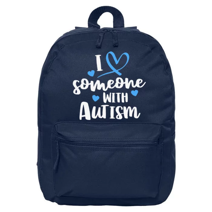 Autism Family I Love Someone With Autism Awareness 16 in Basic Backpack