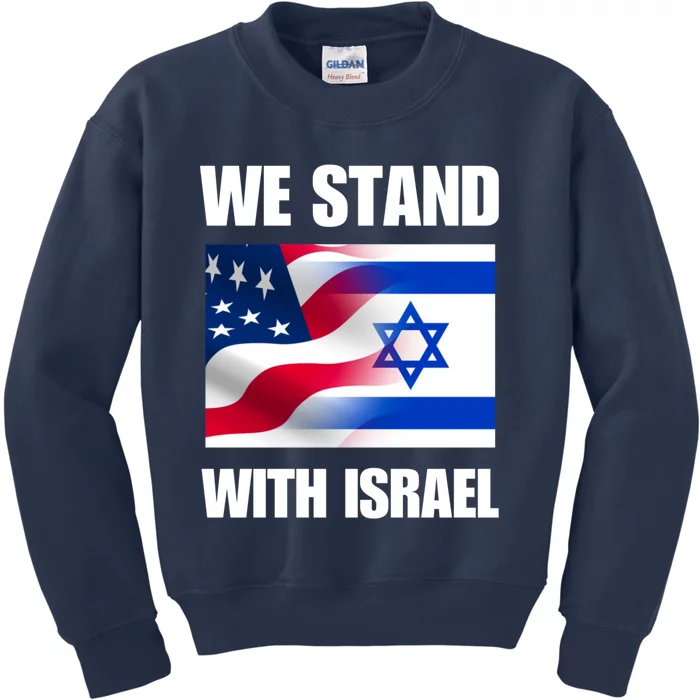 American Flag Israel Flag We Stand For Israel And Wo Kids Sweatshirt