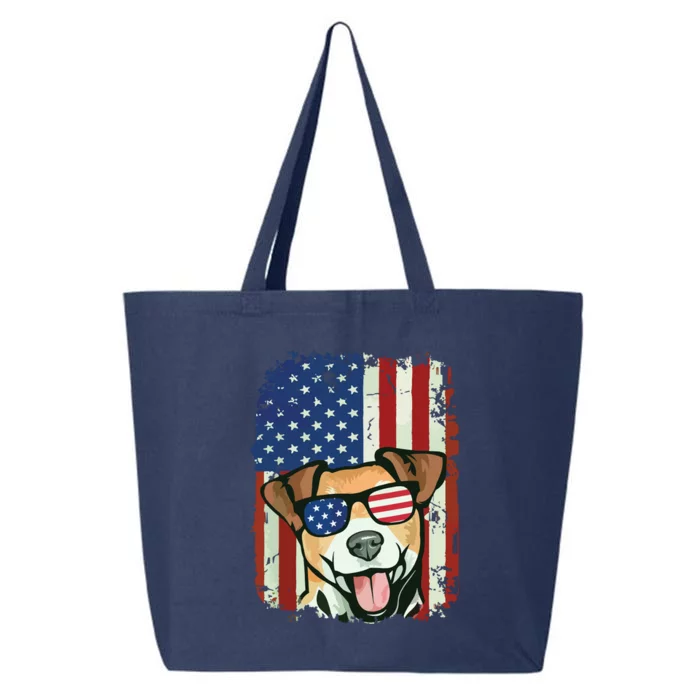 American Flag Jack Russell Terrier 25L Jumbo Tote