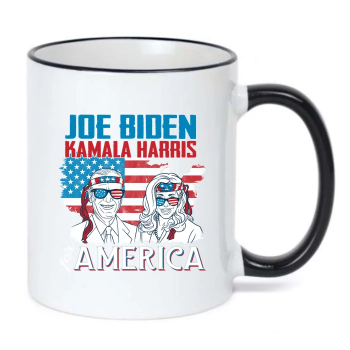 America Flag Joe Biden Kamala Harris Merica 4th Of July Cool Gift Black Color Changing Mug