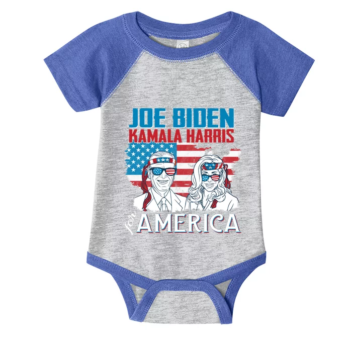 America Flag Joe Biden Kamala Harris Merica 4th Of July Cool Gift Infant Baby Jersey Bodysuit