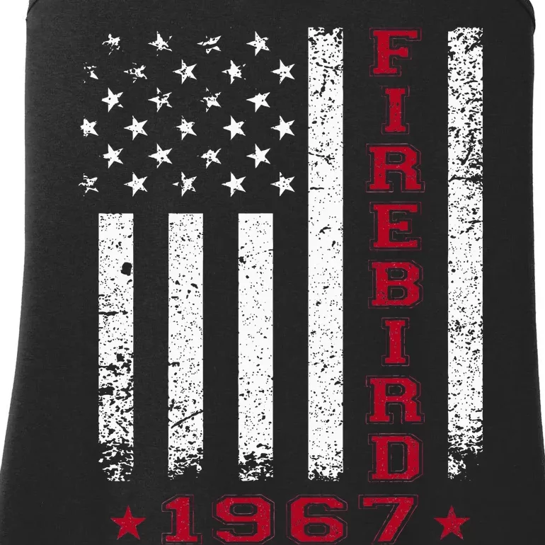 American Flag Jersey Style Firebird 67 1967 Muscle Car Ladies Essential Tank