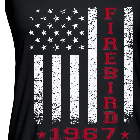 American Flag Jersey Style Firebird 67 1967 Muscle Car Ladies Essential Flowy Tank