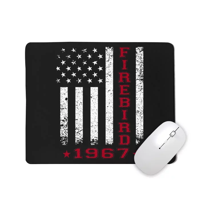 American Flag Jersey Style Firebird 67 1967 Muscle Car Mousepad