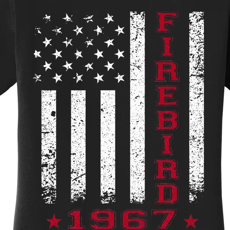 American Flag Jersey Style Firebird 67 1967 Muscle Car Women's T-Shirt