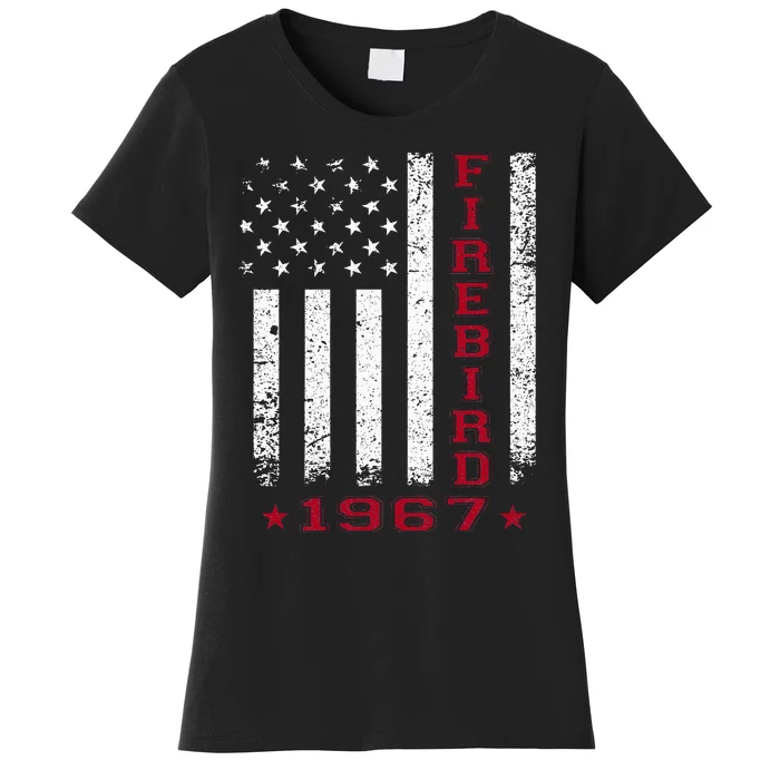 American Flag Jersey Style Firebird 67 1967 Muscle Car Women's T-Shirt