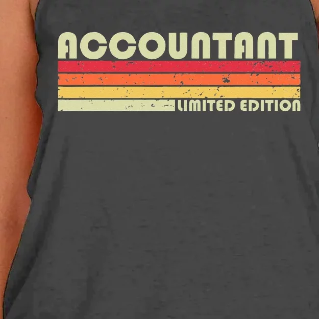 ACCOUNTANT Funny Job Title Profession Birthday Worker Idea Women's Knotted Racerback Tank