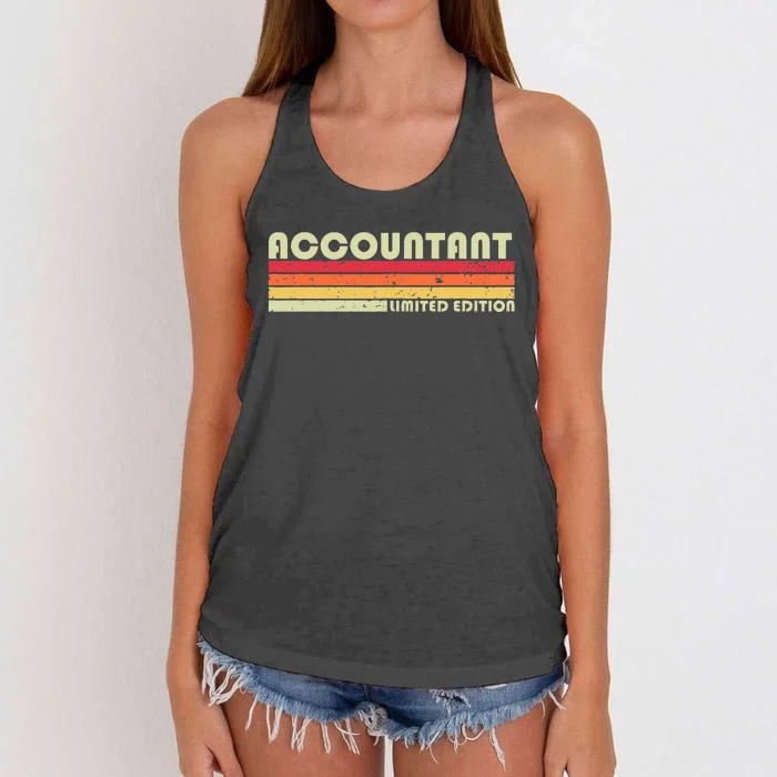 ACCOUNTANT Funny Job Title Profession Birthday Worker Idea Women's Knotted Racerback Tank