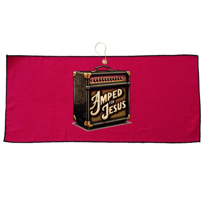 Amped for Jesus Christian Worship Music Praise and Faith Large Microfiber Waffle Golf Towel