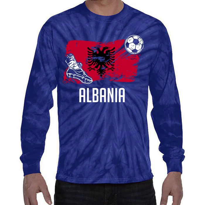 Albania Flag Jersey Albanian Soccer Team Albanian Tie-Dye Long Sleeve Shirt