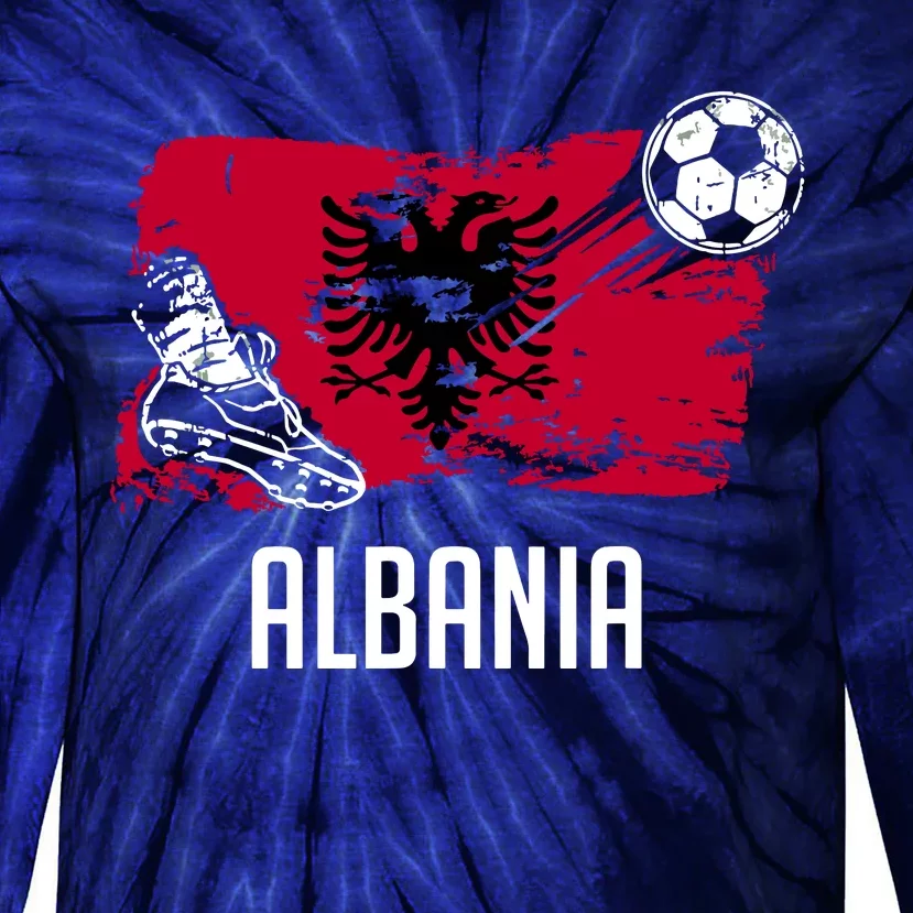 Albania Flag Jersey Albanian Soccer Team Albanian Tie-Dye Long Sleeve Shirt